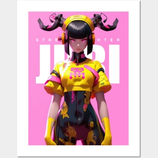 SOUL DESTROYER - JURI HAN - STREET FIGHTER | Femme Fatale Video Gamer Girl Popculture T-Shirt design | PROUD OTAKU Posters and Art